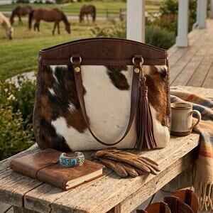 Patricia Nash Cowhide Hair-on-Hide Leather Tote